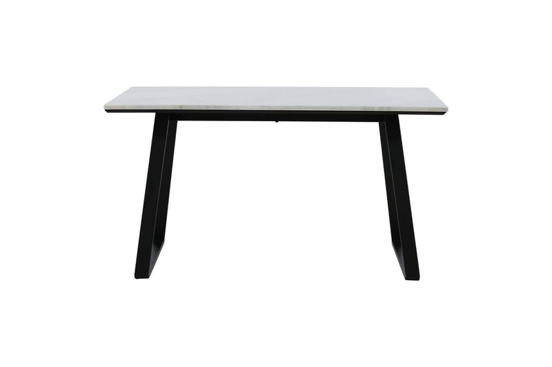 Estelle Rektangulært Spisebord 140 cm med Marmorplade og Metaludseende - Hvid - Møbler - Borde - Spisebord og køkkenbord