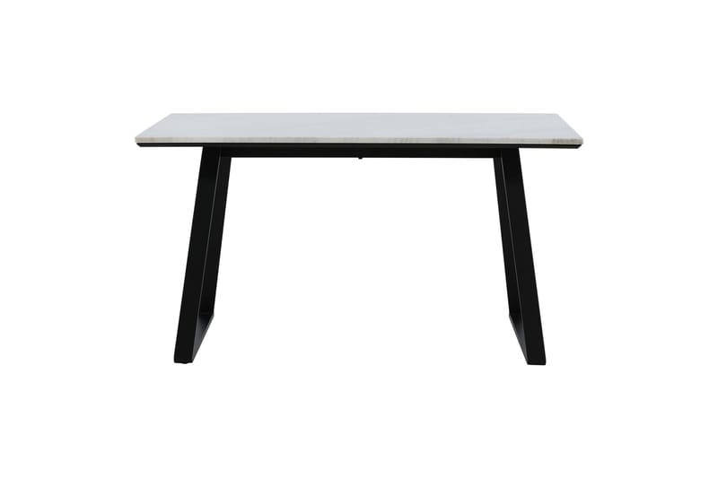 Estelle Rektangulært Spisebord 140 cm med Marmorplade og Metaludseende - Hvid - Møbler - Borde - Spisebord og køkkenbord