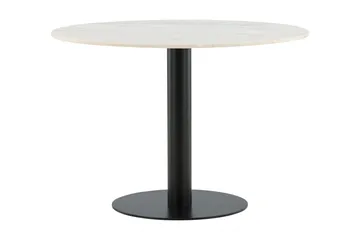 Estelle Spisebord 106 cm Rund Marmor - Hvid/Sort - Møbler - Borde - Spisebord og køkkenbord
