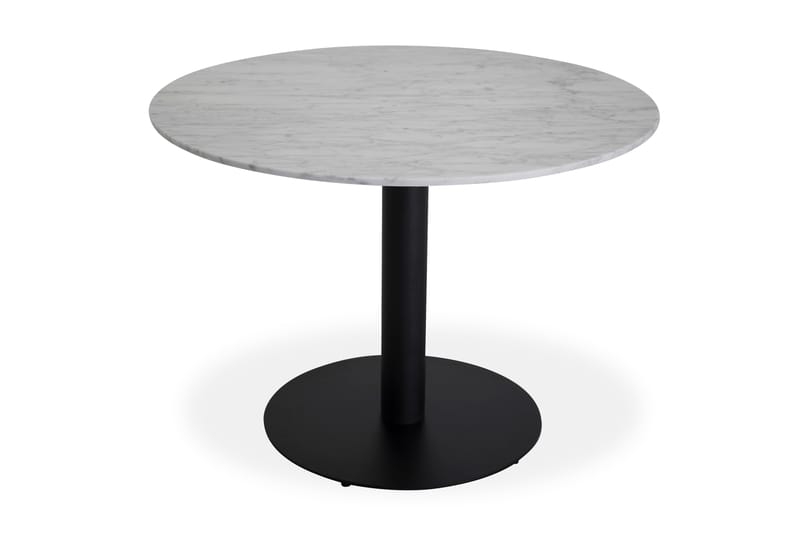 Estelle Spisebord 106 cm Rund Marmor - Hvid/Sort - Møbler - Borde - Spisebord og køkkenbord
