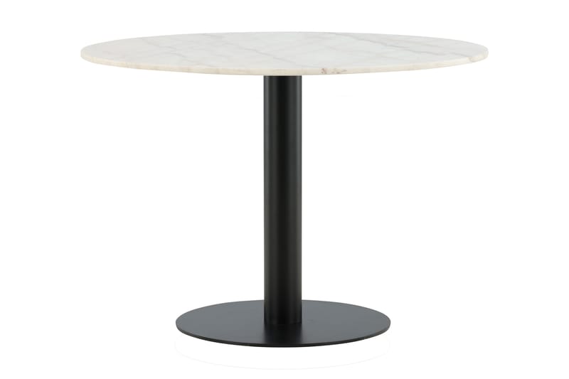 Estelle Spisebord 106 cm Rund Marmor, Hvid/Sort