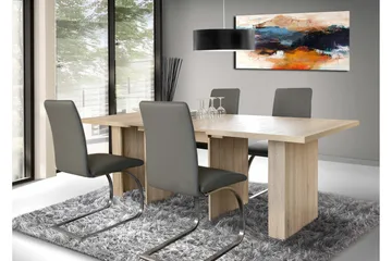 Ethelyne Udtrækkeligt Rektangulært Spisebord 140 cm i Eg - Brun - Møbler - Borde - Spisebord og køkkenbord