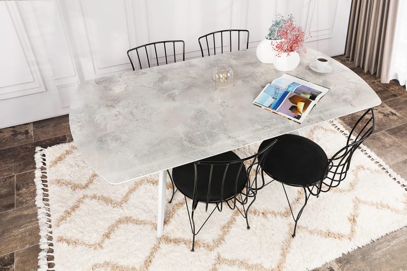 Frascone Spisebord 180x75x180 cm - Hvid - Spisebord og køkkenbord