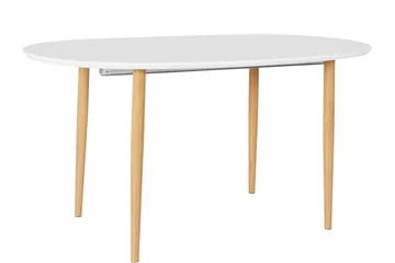 Gaeta Spisebord Ovalt 160 cm - Hvid/Natur - Møbler - Borde - Spisebord og køkkenbord