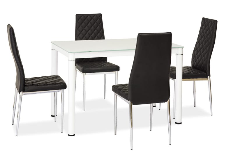 Galan Spisebord 110 cm - Glas/Hvid - Møbler - Borde - Spisebord og køkkenbord