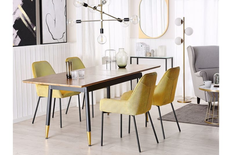 Galice Spisebord 200 cm - Natur/Sort/Guld - Møbler - Borde - Spisebord og køkkenbord