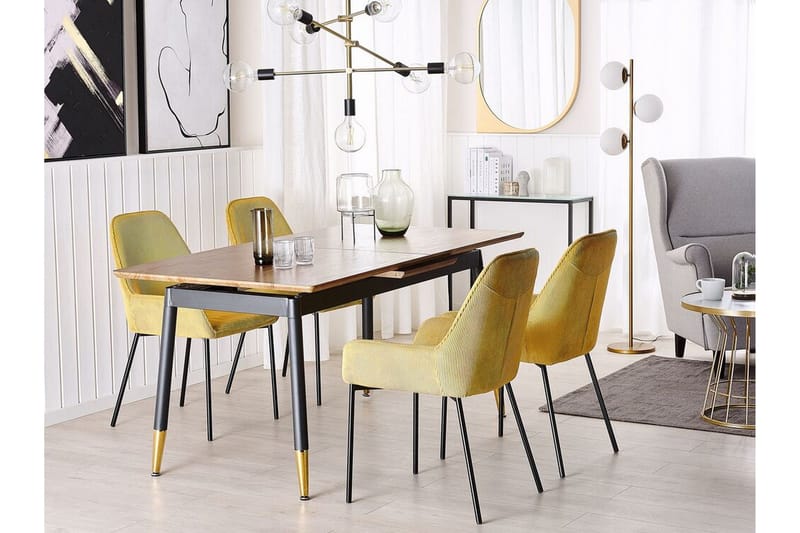 Galice Spisebord 200 cm - Natur/Sort/Guld - Møbler - Borde - Spisebord og køkkenbord