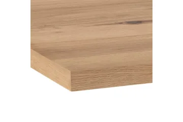Ganesh Stort Rektangulært Spisebord 220 cm med Træ- og Egetræsudseende - Sort|Beige - Møbler - Borde - Spisebord og køkkenbord