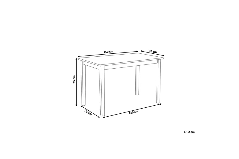 Georgia Spisebord 150 cm - Sort - Møbler - Borde - Spisebord og køkkenbord