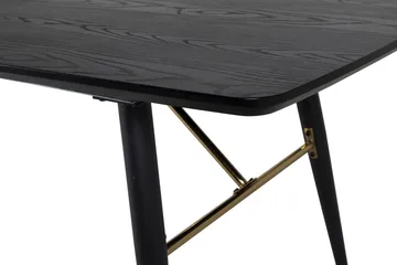 Gold Spisebord 180 cm Udvidelig - Sort - Møbler - Borde - Spisebord og køkkenbord