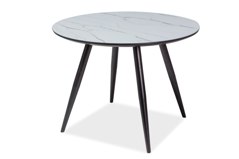 Guarani Spisebord 100 cm Rundt - Glas/Hvid/Sort - Møbler - Borde - Spisebord og køkkenbord
