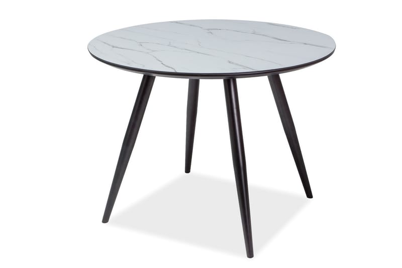 Guarani Spisebord 100 cm Rundt - Glas/Hvid/Sort - Spisebord og køkkenbord