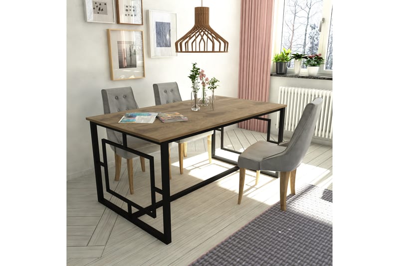 Højde Spisebord 160 cm - Brun / sort - Møbler - Borde - Spisebord og køkkenbord