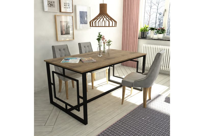 Højde Spisebord 160 cm - Brun / sort - Spisebord og køkkenbord
