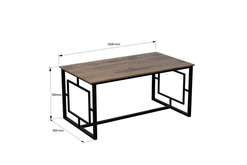 Højde Spisebord 160 cm - Brun / sort - Møbler - Borde - Spisebord og køkkenbord