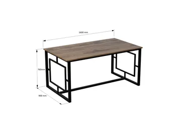 Højde Spisebord 160 cm - Brun / sort - Møbler - Borde - Spisebord og køkkenbord