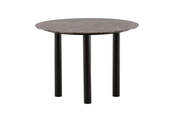 Havsten Rundt Spisebord 106 cm i Glas med Marmorudseende - Sort - Møbler - Borde - Spisebord og køkkenbord