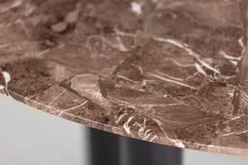 Havsten Rundt Spisebord 106 cm i Glas med Marmorudseende - Sort - Møbler - Borde - Spisebord og køkkenbord