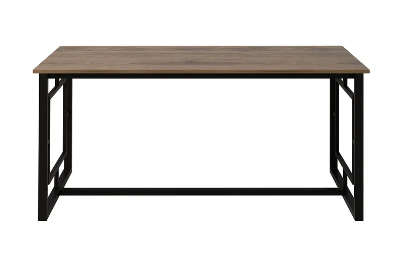 Hejde Rektangulært Spisebord 160 cm med Valnød- og Metaludseende, Brun|Sort