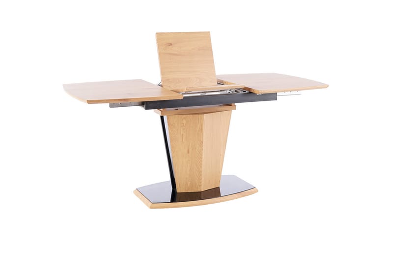 Huston Udvideligt Spisebord 120 cm - Glas/Eg/Sort - Spisebord og køkkenbord