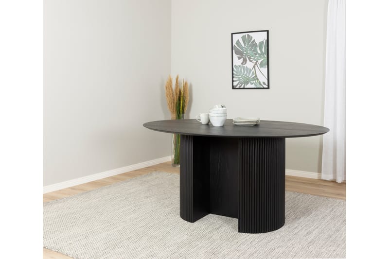 Ibuki Ovalt Spisebord 160 cm - Sort - Spisebord og køkkenbord