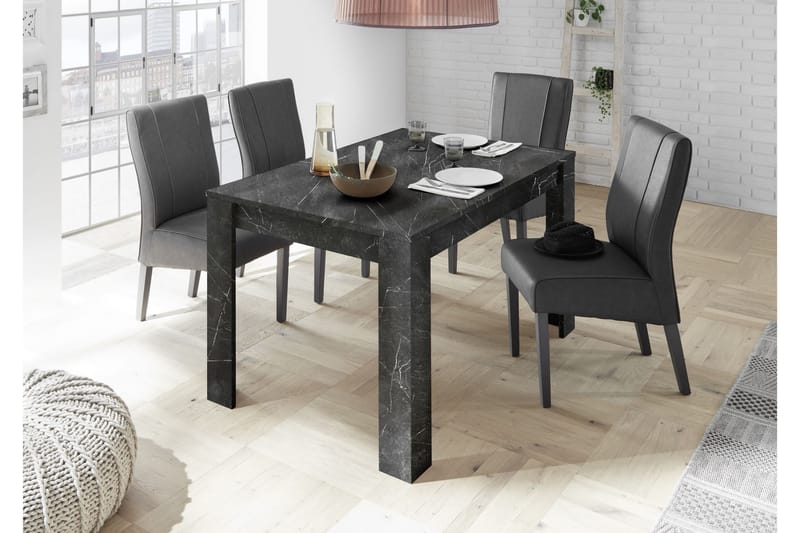 Ice Udvideligt Spisebord 137 cm - Sort Marmor - Møbler - Borde - Spisebord og køkkenbord