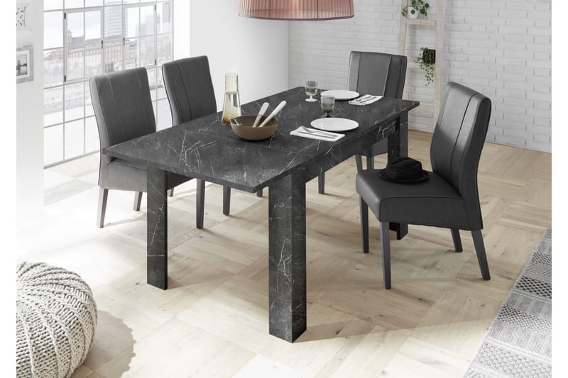 Ice Udvideligt Spisebord 137 cm - Sort Marmor - Møbler - Borde - Spisebord og køkkenbord