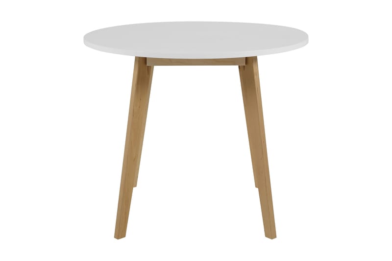 Idun Spisebord 90 cm Rund - Hvid/Birk - Spisebord og køkkenbord
