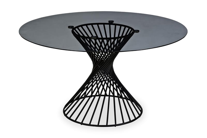 Iggy Spisebord 140 cm Rund Glas - Grå - Spisebord og køkkenbord
