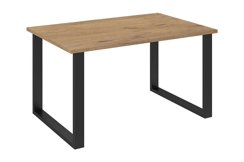 Imper Rektangulært Spisebord 138 cm med Valnød- og Metaludseende, Sort|Brun