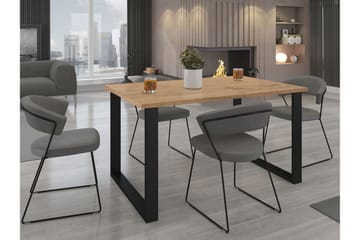 Imper Rektangulært Spisebord 138 cm med Valnød- og Metaludseende - Sort|Brun - Møbler - Borde - Spisebord og køkkenbord