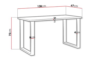 Imper spisebord 138 cm - Natur / sort - Møbler - Borde - Spisebord og køkkenbord