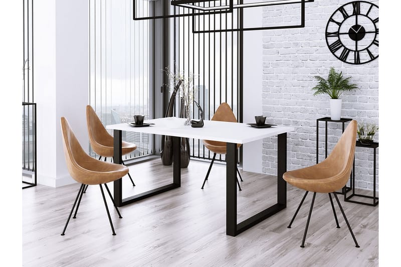 Imper spisebord 185 cm - Hvid / Sort - Møbler - Borde - Spisebord og køkkenbord