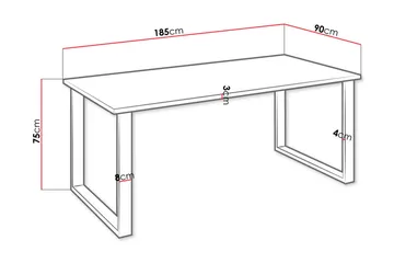 Imper spisebord 185 cm - Hvid / Sort - Møbler - Borde - Spisebord og køkkenbord