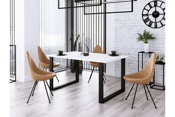 Imper spisebord 185 cm - Hvid / Sort - Møbler - Borde - Spisebord og køkkenbord