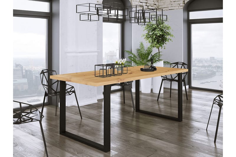 Imper spisebord 185 cm - Natur / sort - Møbler - Borde - Spisebord og køkkenbord