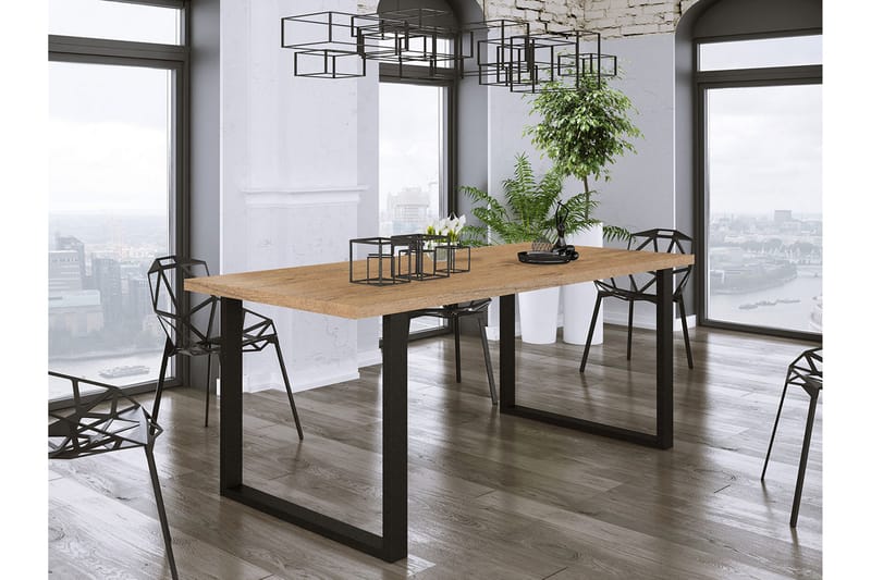 Imper spisebord 185 cm - Natur / sort - Møbler - Borde - Spisebord og køkkenbord