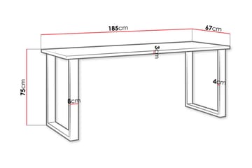 Imper spisebord 185 cm - Natur / sort - Møbler - Borde - Spisebord og køkkenbord