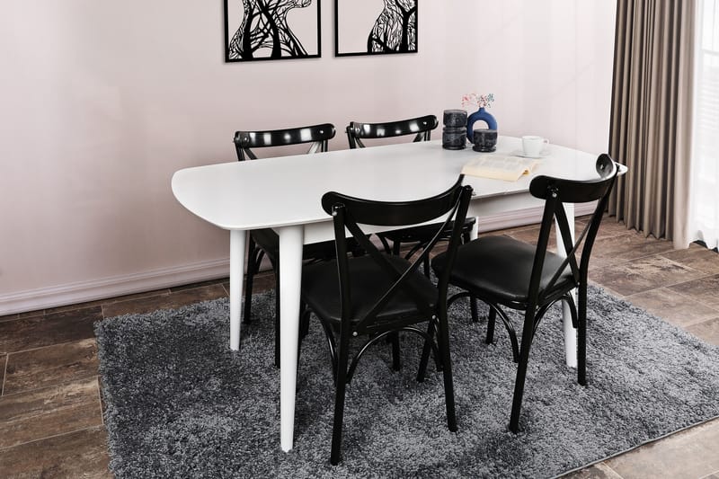 Indumati Spisebord 130x75x130 cm - Hvid - Spisebord og køkkenbord