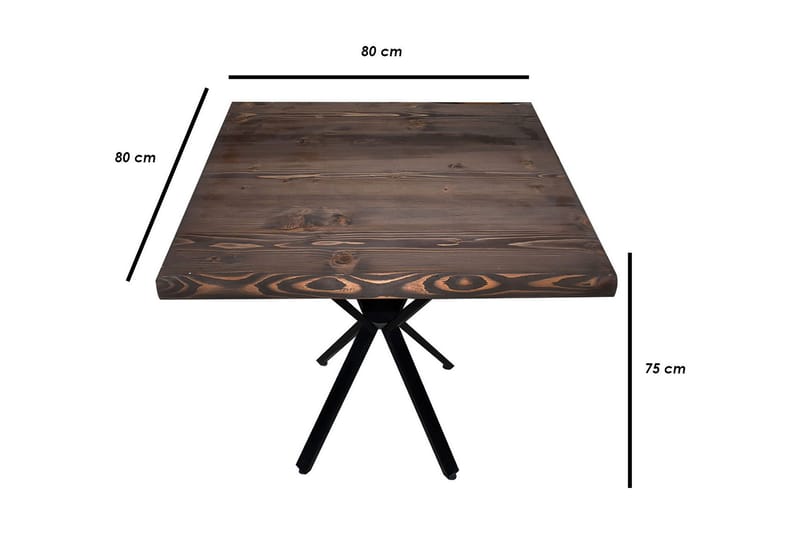 Indumati Spisebord 80x75x80 cm - Brun - Spisebord og køkkenbord