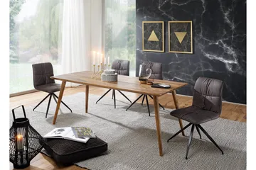 Iviana Rektangulært Spisebord 160 cm i Massivt Træ med Valnøddeudseende - Brun - Møbler - Borde - Spisebord og køkkenbord
