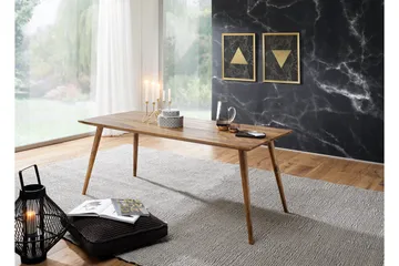 Iviana Rektangulært Spisebord 160 cm i Massivt Træ med Valnøddeudseende - Brun - Møbler - Borde - Spisebord og køkkenbord