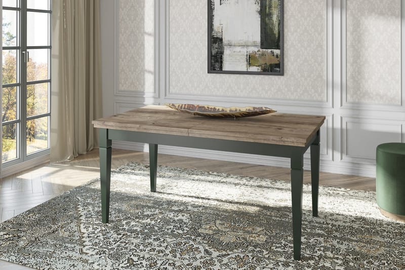 Ivreri Udvideligt Spisebord 160 cm - Khaki/Natur - Spisebord og køkkenbord