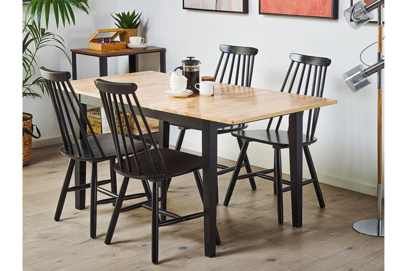 Jadwin Spisebord 150 cm Sammenfoldeligt - Sort/Lysebrun - Spisebord og køkkenbord - Semmenfoldeligt bord