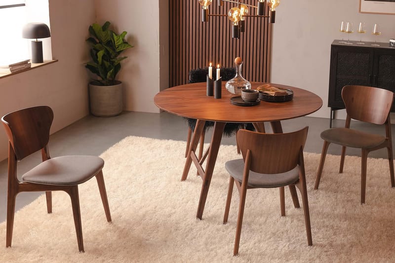 Jerup Spisebord 120 cm  Rundt - Brun - Møbler - Borde - Spisebord og køkkenbord