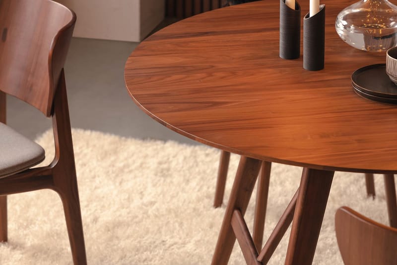 Jerup Spisebord 120 cm  Rundt - Brun - Møbler - Borde - Spisebord og køkkenbord