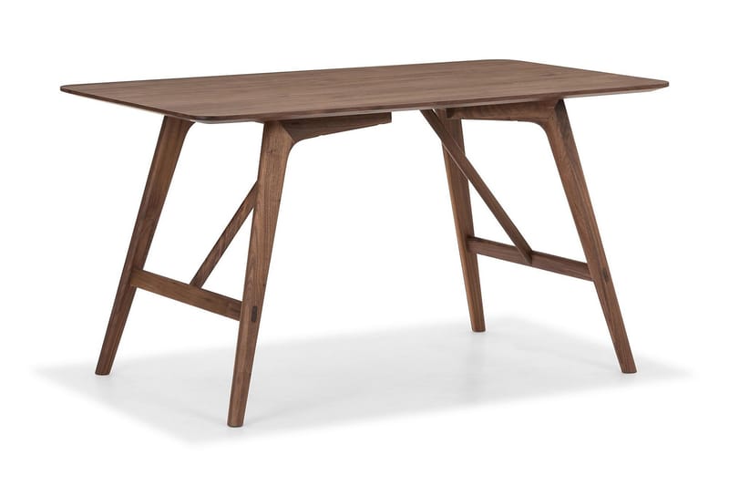 Jerup Spisebord 140 cm Massiv Valnød - Brun - Spisebord og køkkenbord