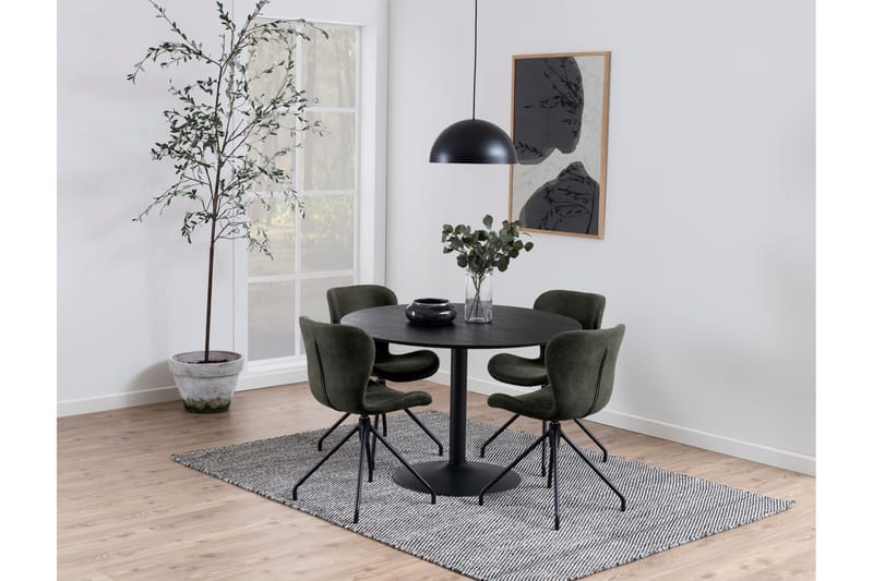 Jora Spisebord 110 cm Rundt - Sort/Mat Sort - Møbler - Borde - Spisebord og køkkenbord