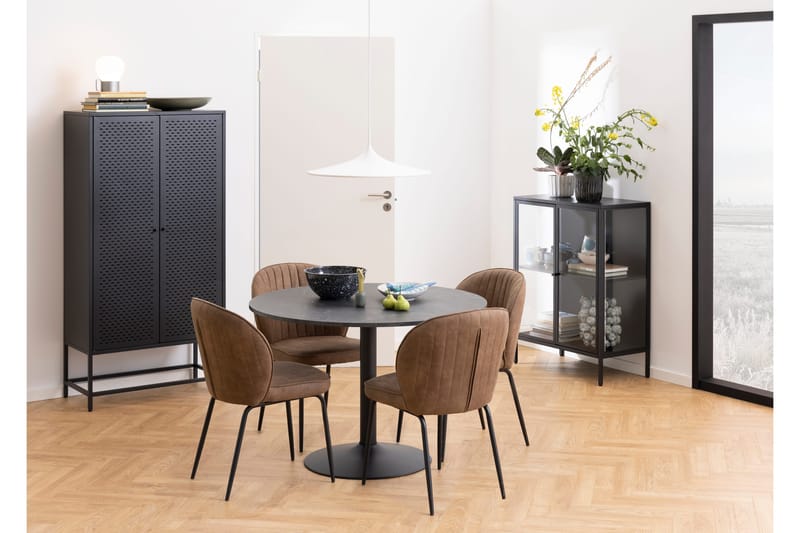 Jora Spisebord 110 cm Rundt - Sort/Mat Sort - Møbler - Borde - Spisebord og køkkenbord