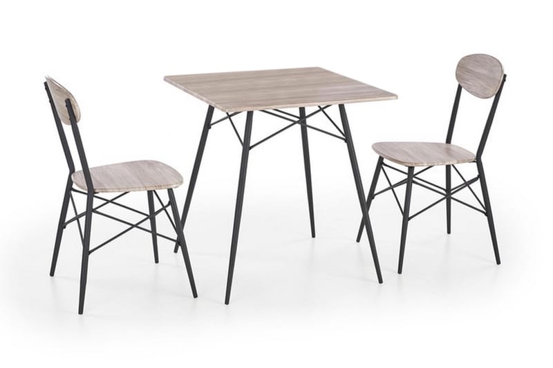 Kabir Spisebord 70x70 cm - Eg/Sort - Spisebord og køkkenbord